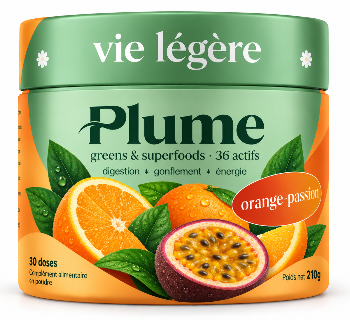 PLUME™ – Greens & Superfoods | 36 Actifs – Digestion, Énergie & Bien-être