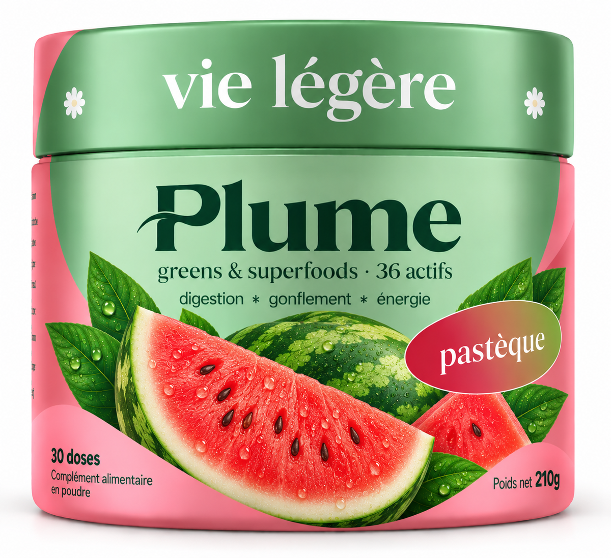 PLUME™ – Greens & Superfoods | 36 Actifs – Digestion, Énergie & Bien-être